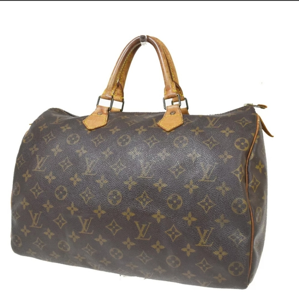 LOUIS VUITTON LV SPEEDY 35 TRAVEL HAND BAG MONOGRAM LEATHER BROWN M41524 62JD308